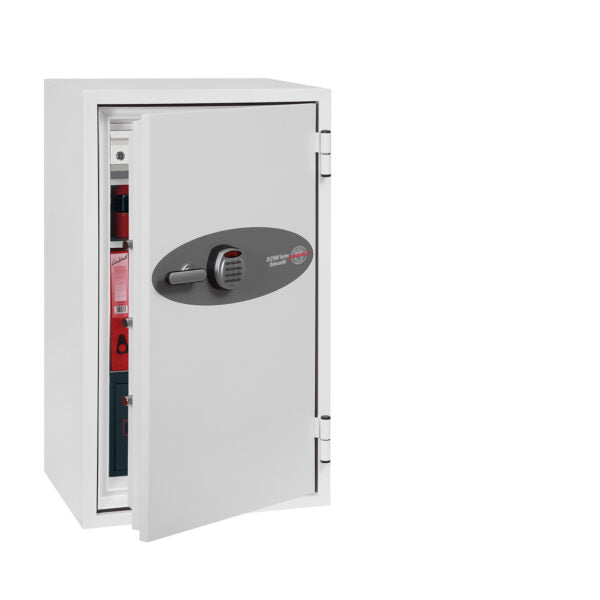 Phoenix Safe Co. Phoenix Sicherheitsschrank DATACOMBI DS2504E – Elektronikschloss – 63,0 l – Feuerschutz 120 min – Weiss