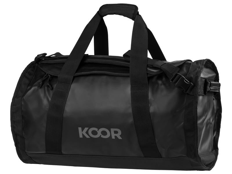 KOOR Sporttasche Sooma – 50 l, aus rPET, schwarz, 37 × 40,5 × 60,5 cm