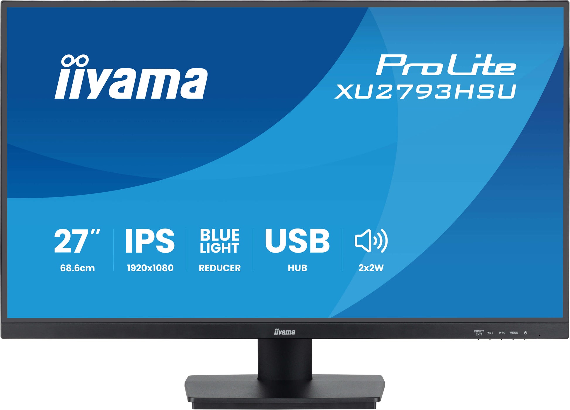 iiyama XU2793HSU-B7 – Monitor, 27", IPS-P, 300 cd/m², Integrierte Lautsprecher, HDMI, DisplayPort