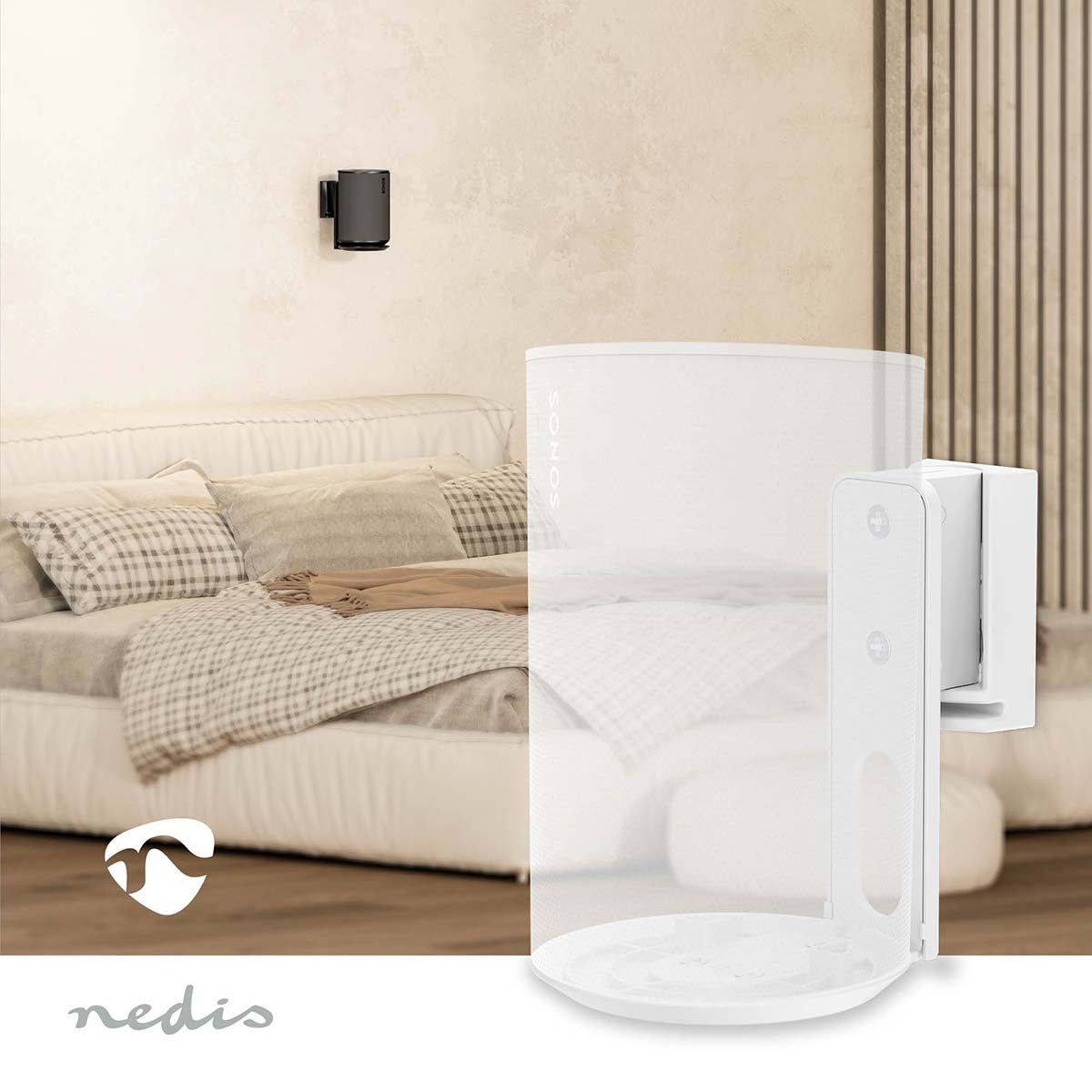Nedis SPMT5800WT – Wandhalterung für Sonos Era 100 – drehbar −45°/+45°, neigbar 0°–18° – 3 kg – Weiss
