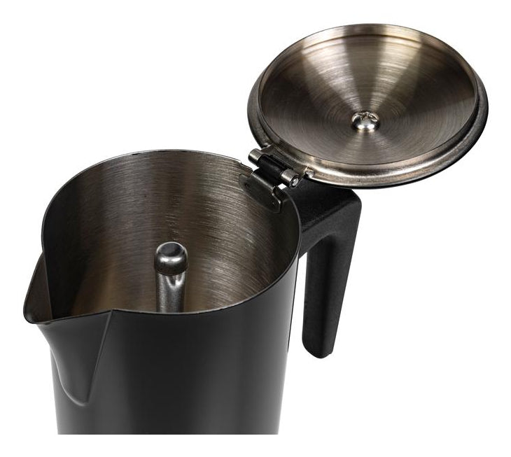 Furber. Furber – Mokka-Kanne 300 ml, Ø 10,5 × 22,5 cm, Edelstahl, Schwarz, für Induktion