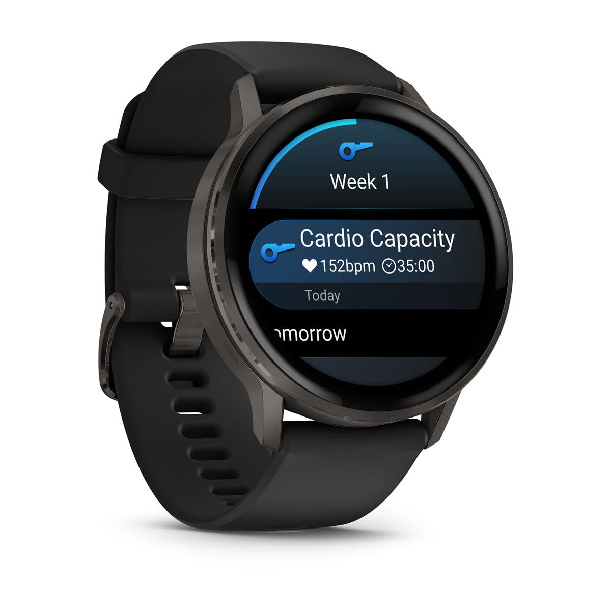 Garmin Venu 4 – Smartwatch – 45 mm, GPS, AMOLED, Gorilla Glass, 5 ATM, Schwarz / Schiefergrau, Sportarmband