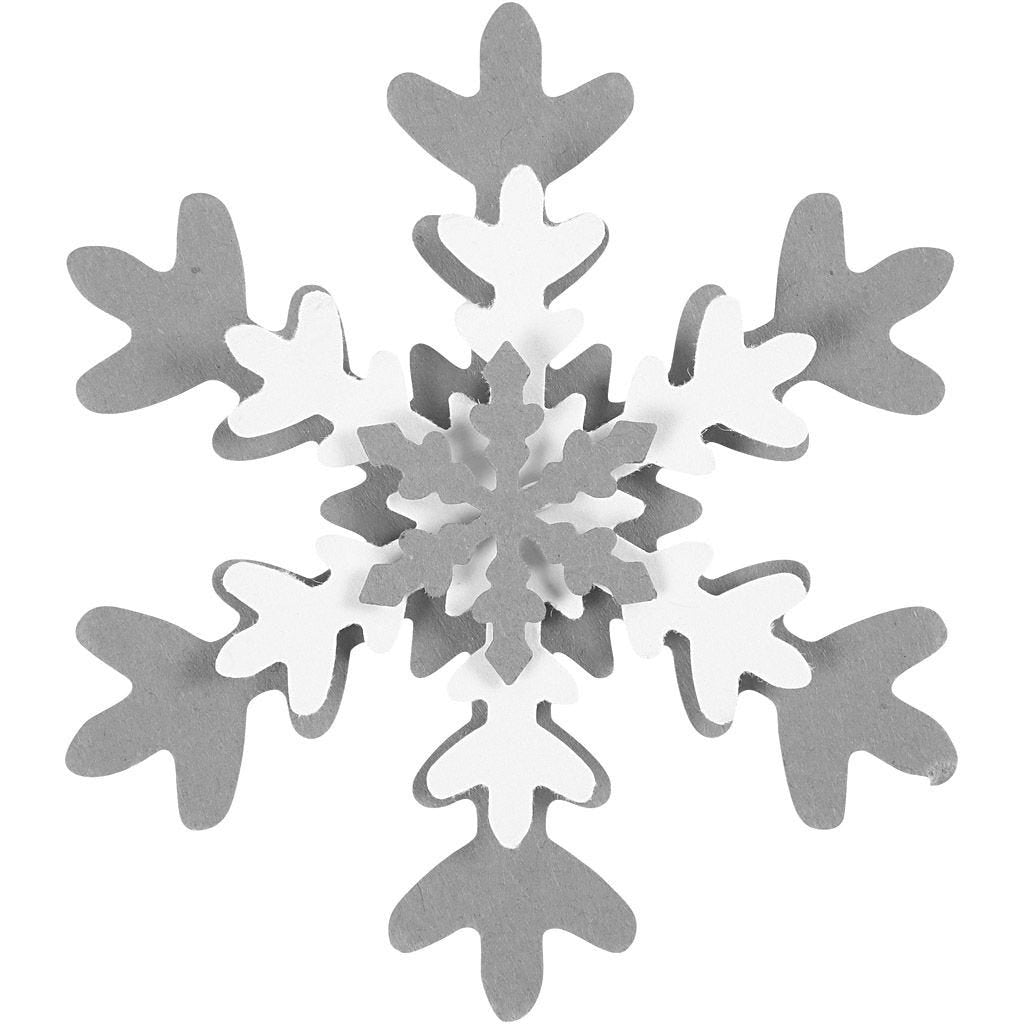 Creativ Company Ausstechförmchen – Schneeflocken – 3 Stück – Ø 75 mm – Schwarz/Grau – für Papier