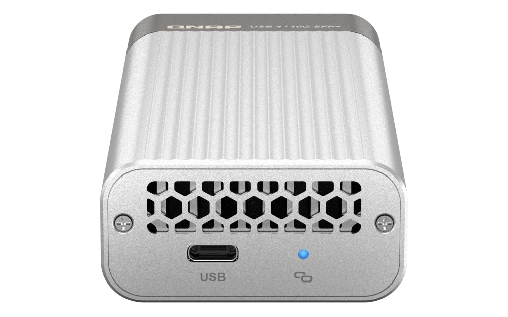 QNAP Netzwerkadapter USB-C zu 10GbE SFP+ – 10 Gbit/s, Aquantia AQC100S, für Windows/Mac/Linux
