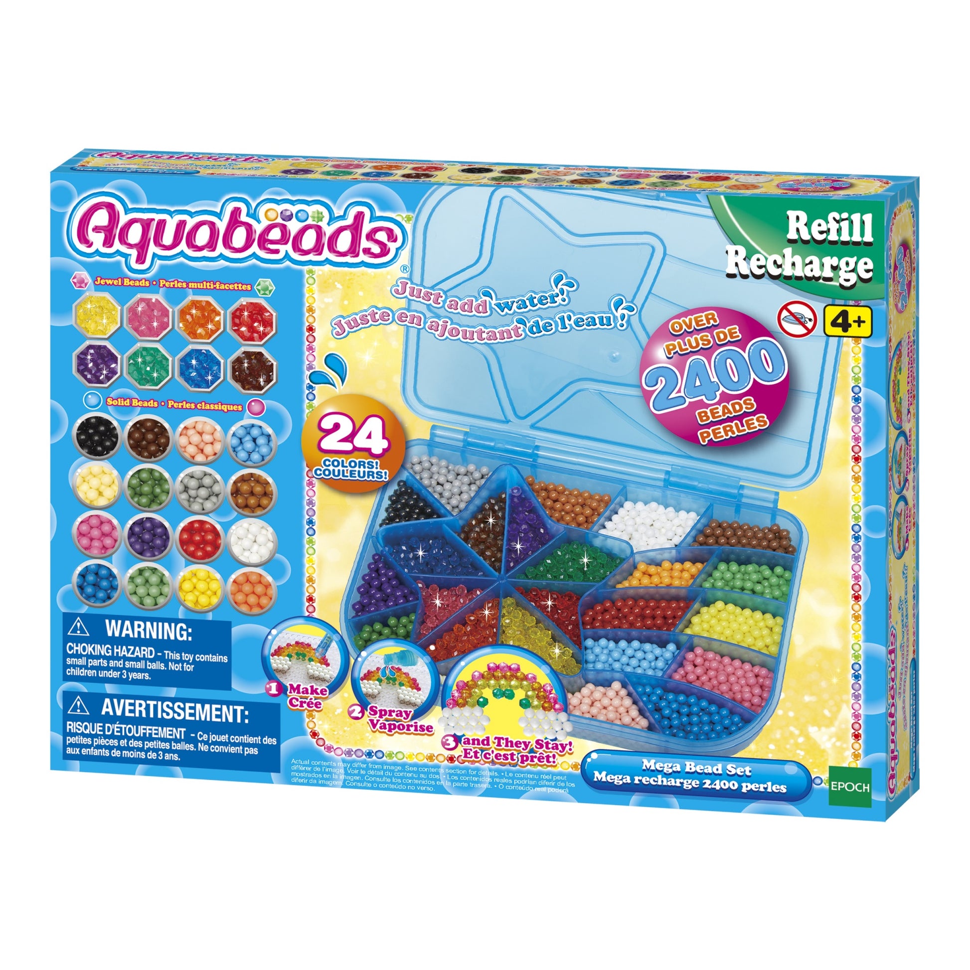 Aquabeads Perlen, Maxi Nachfüllbox, Mehrfarbig, 31 × 23,5 × 5 cm, 411 g, CE, 31502