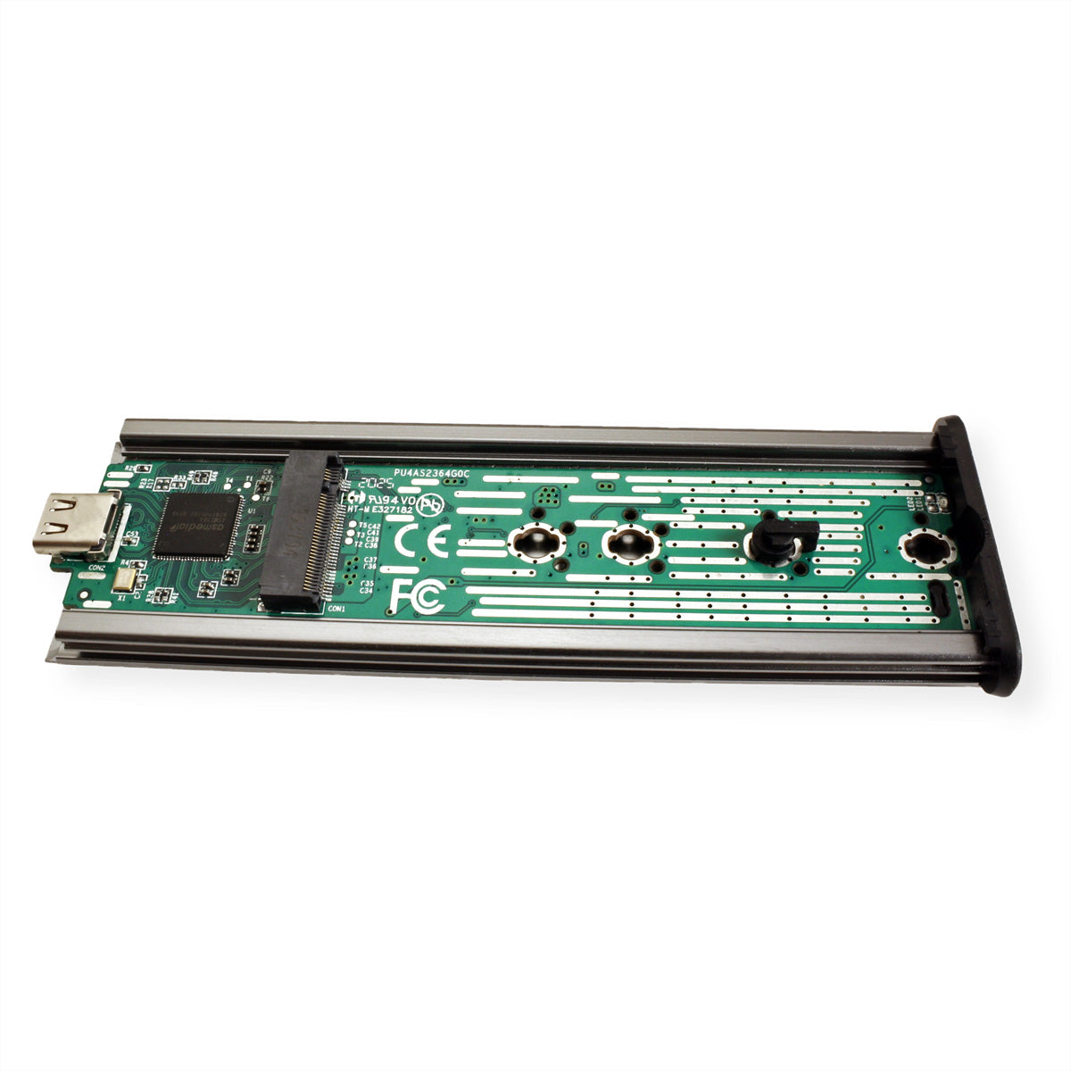ROLINE Externes M.2 NVMe SSD-Gehäuse – 1-Bay – USB 3.2 Gen2x2, USB Typ-C, für M.2 2230–2280 (M-Key, NVMe)