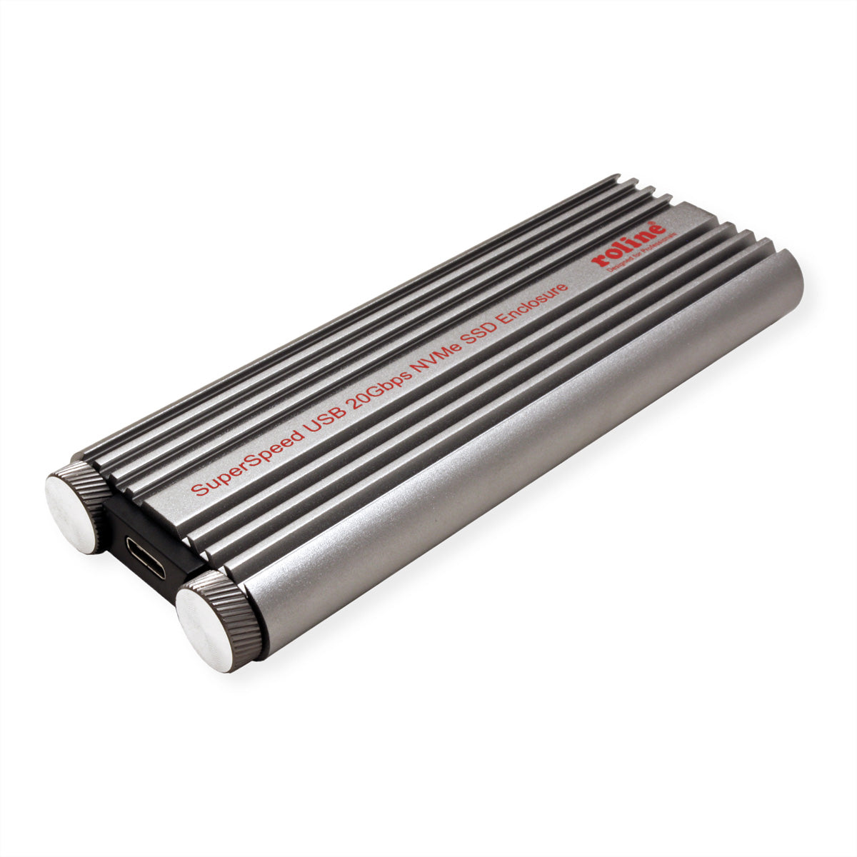 ROLINE Externes M.2 NVMe SSD-Gehäuse – 1-Bay – USB 3.2 Gen2x2, USB Typ-C, für M.2 2230–2280 (M-Key, NVMe)
