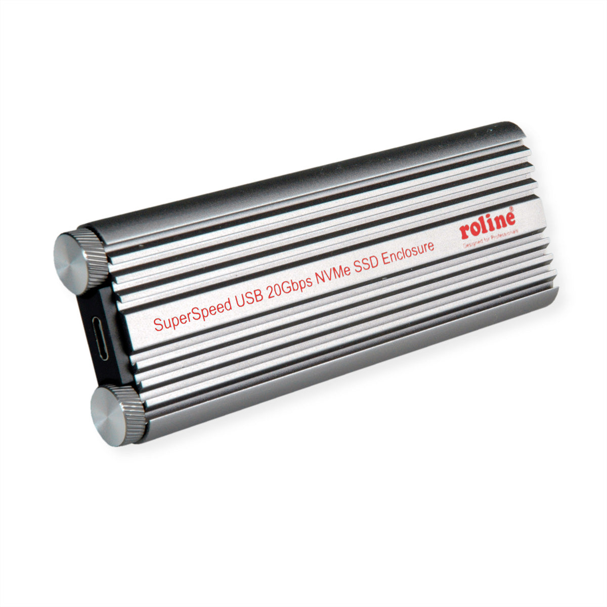 ROLINE Externes M.2 NVMe SSD-Gehäuse – 1-Bay – USB 3.2 Gen2x2, USB Typ-C, für M.2 2230–2280 (M-Key, NVMe)