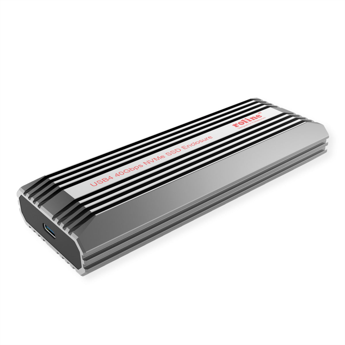 ROLINE M.2 NVMe SSD-Gehäuse – 1-Bay, USB4 Gen3x2 40 Gbit/s, USB-C, für M.2 2280/2260/2242