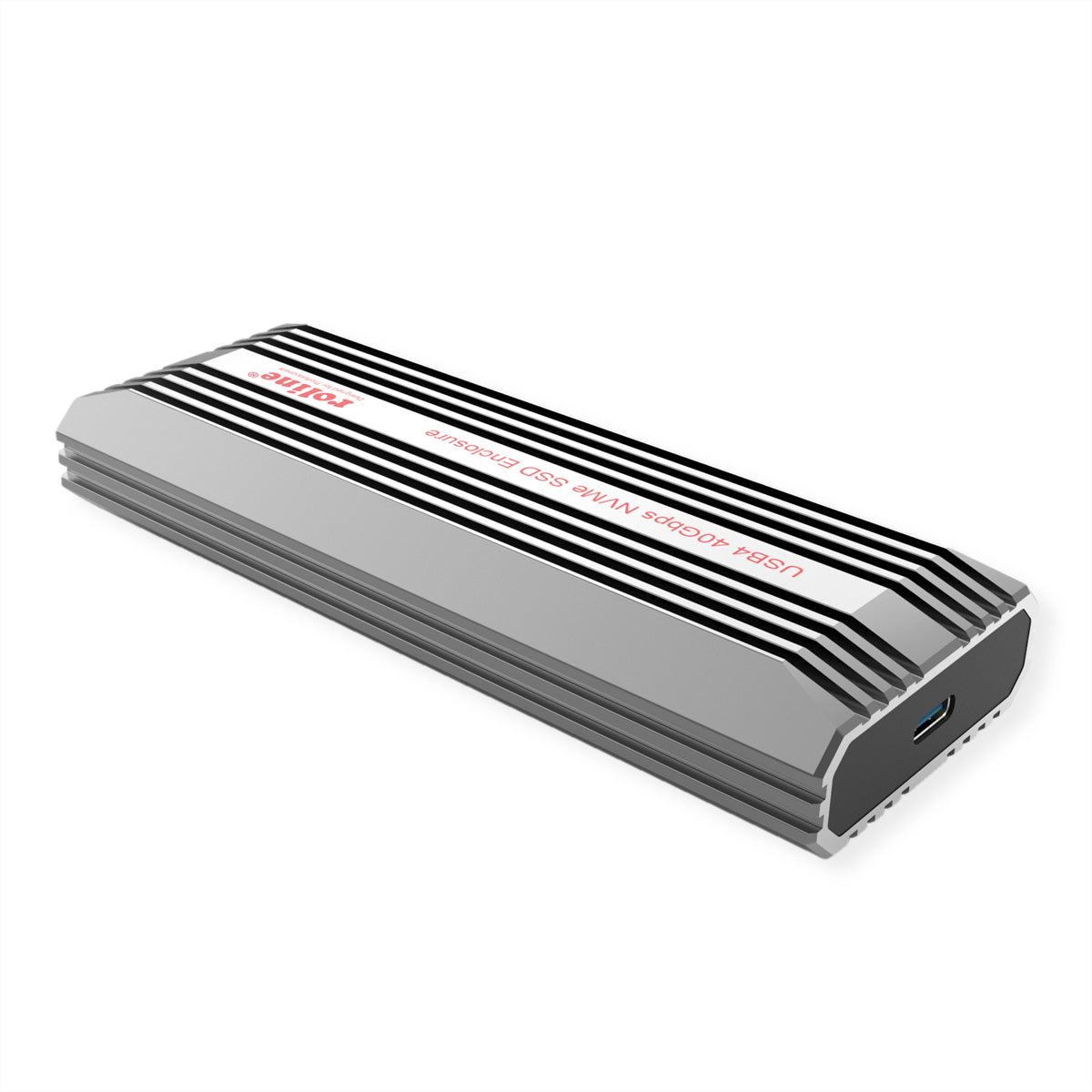 ROLINE M.2 NVMe SSD-Gehäuse – 1-Bay, USB4 Gen3x2 40 Gbit/s, USB-C, für M.2 2280/2260/2242