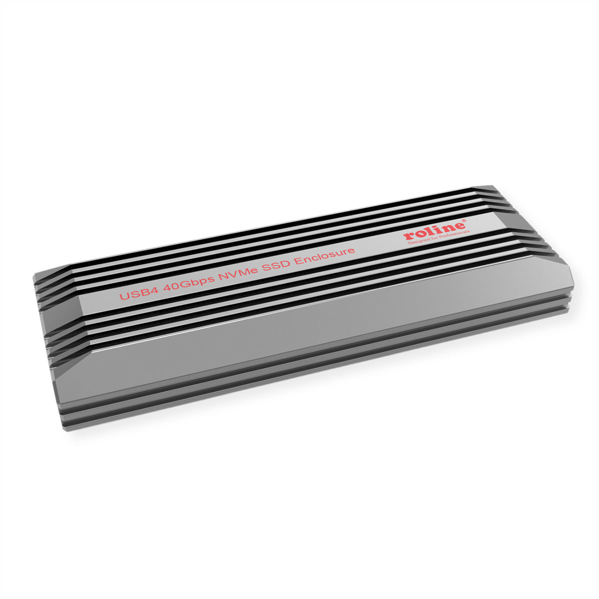 ROLINE M.2 NVMe SSD-Gehäuse – 1-Bay, USB4 Gen3x2 40 Gbit/s, USB-C, für M.2 2280/2260/2242