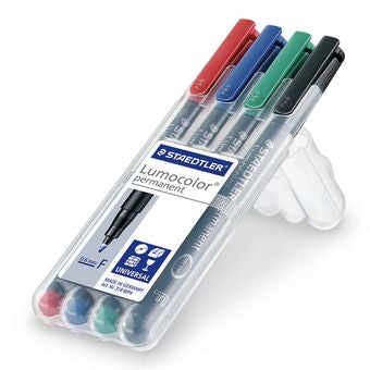 Staedtler Permanent Marker – rot, blau, grün, schwarz, 4er Set