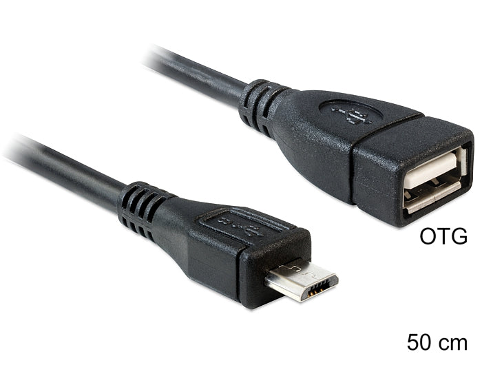 DeLOCK USB-Adapter Micro-USB-B auf USB-A – USB 2.0 (480 Mbit/s) – OTG – Schwarz