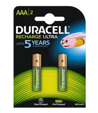 Duracell AAA Akkus – NiMH, 800 mAh, 1,2 V – 2 Stk.
