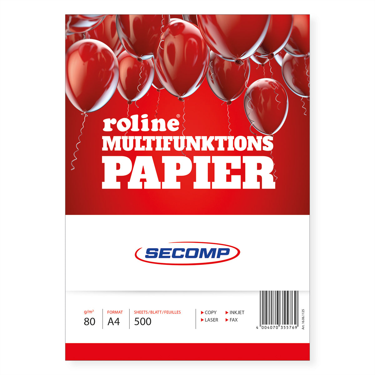 ROLINE Kopierpapier Weiss – A4, 80 g/m², 500 Blatt