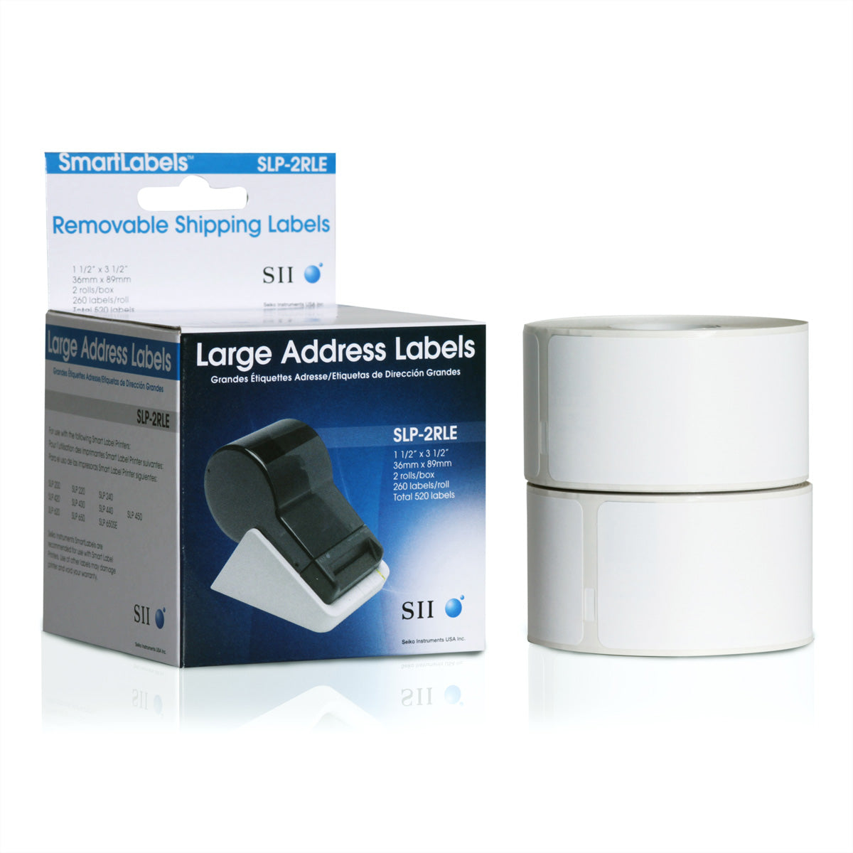 Seiko Instruments SLP-2RLE – Etiketten (Rolle) 36 × 89 mm – weiss – permanent haftend – 260 Etiketten/Rolle, 2