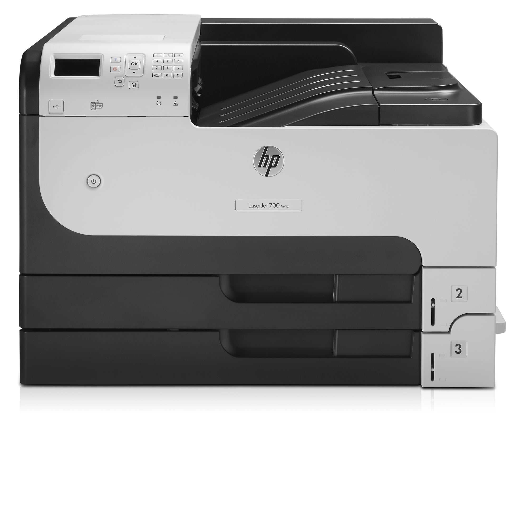 HP LaserJet Enterprise 700 M712dn – A3, S/W, Duplex, 41 S./Min., 1200 × 1200 dpi, LAN/USB, Papier: 600 Blatt