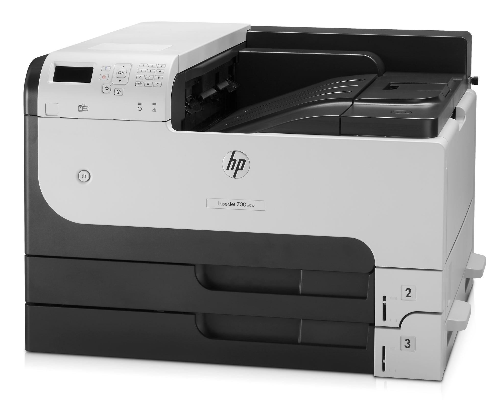 HP LaserJet Enterprise 700 M712dn – A3, S/W, Duplex, 41 S./Min., 1200 × 1200 dpi, LAN/USB, Papier: 600 Blatt
