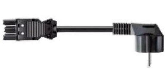 Bachmann GST18/3 Stromkabel – Schuko (CEE 7/4) – Wieland GST18/3, 4 m, gewinkelt, schwarz