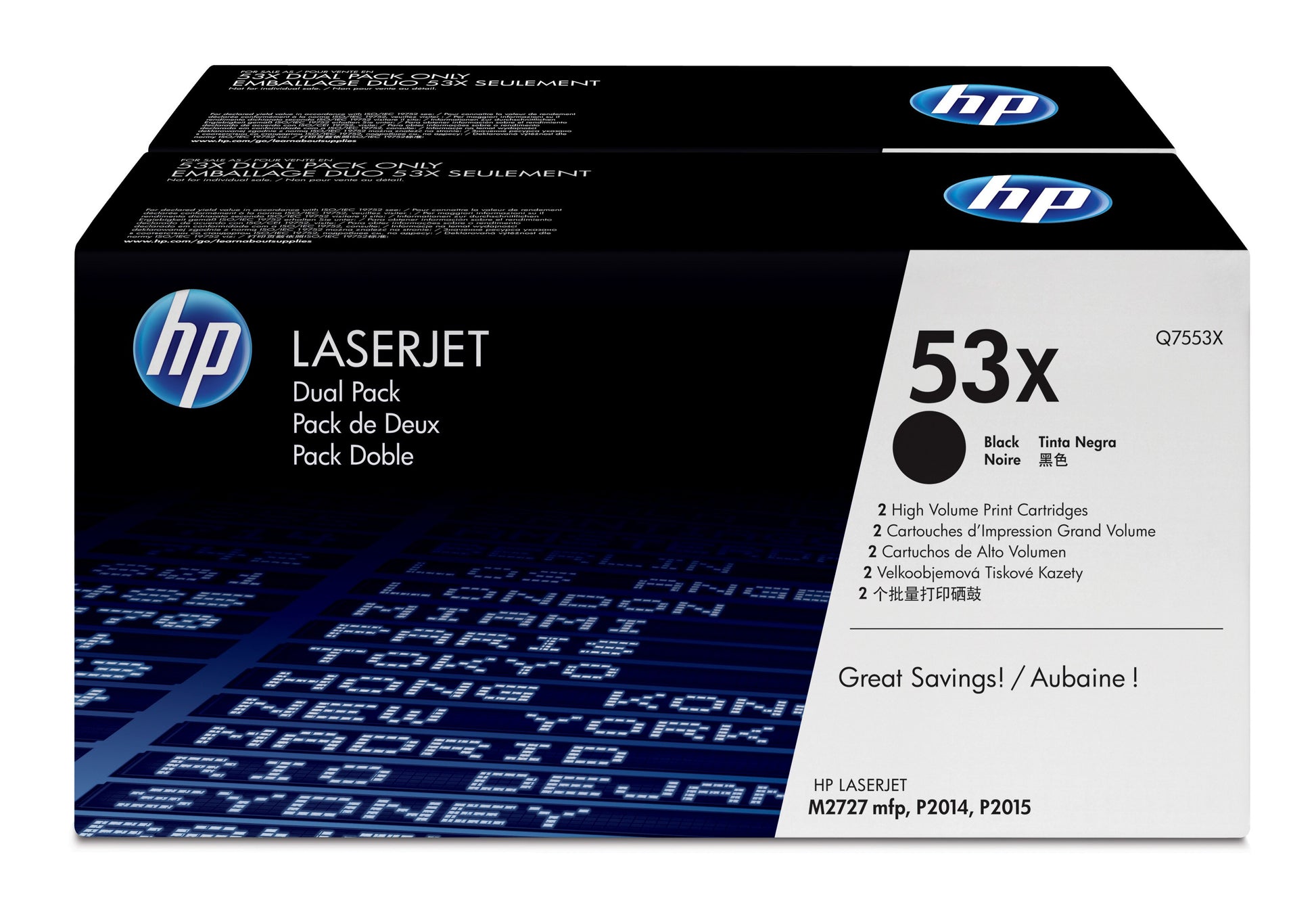 HP Toner-Multipack Q7553XD – Schwarz, 7000 Seiten – für HP LaserJet P2015/P2015X/P2015N und andere