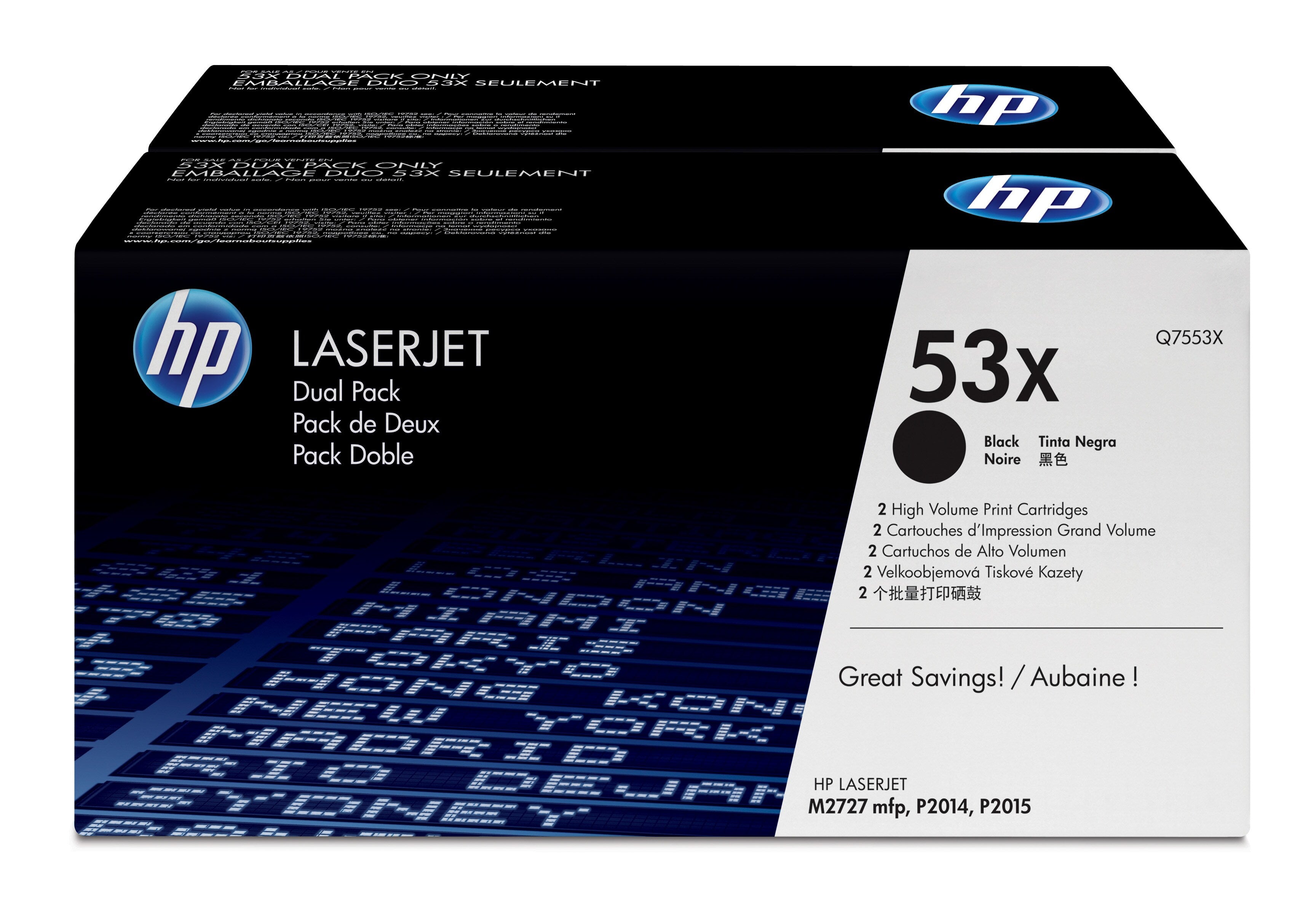 HP Toner-Multipack Q7553XD – Schwarz, 7000 Seiten – für HP LaserJet P2015/P2015X/P2015N und andere