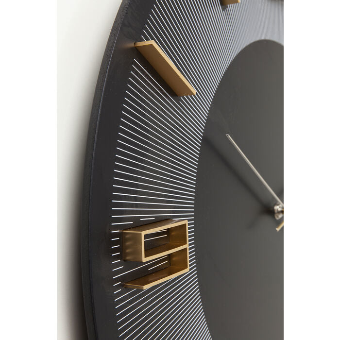 KARE Design Wanduhr Leonardo – Ø 49 cm, schwarz, Kunststoff