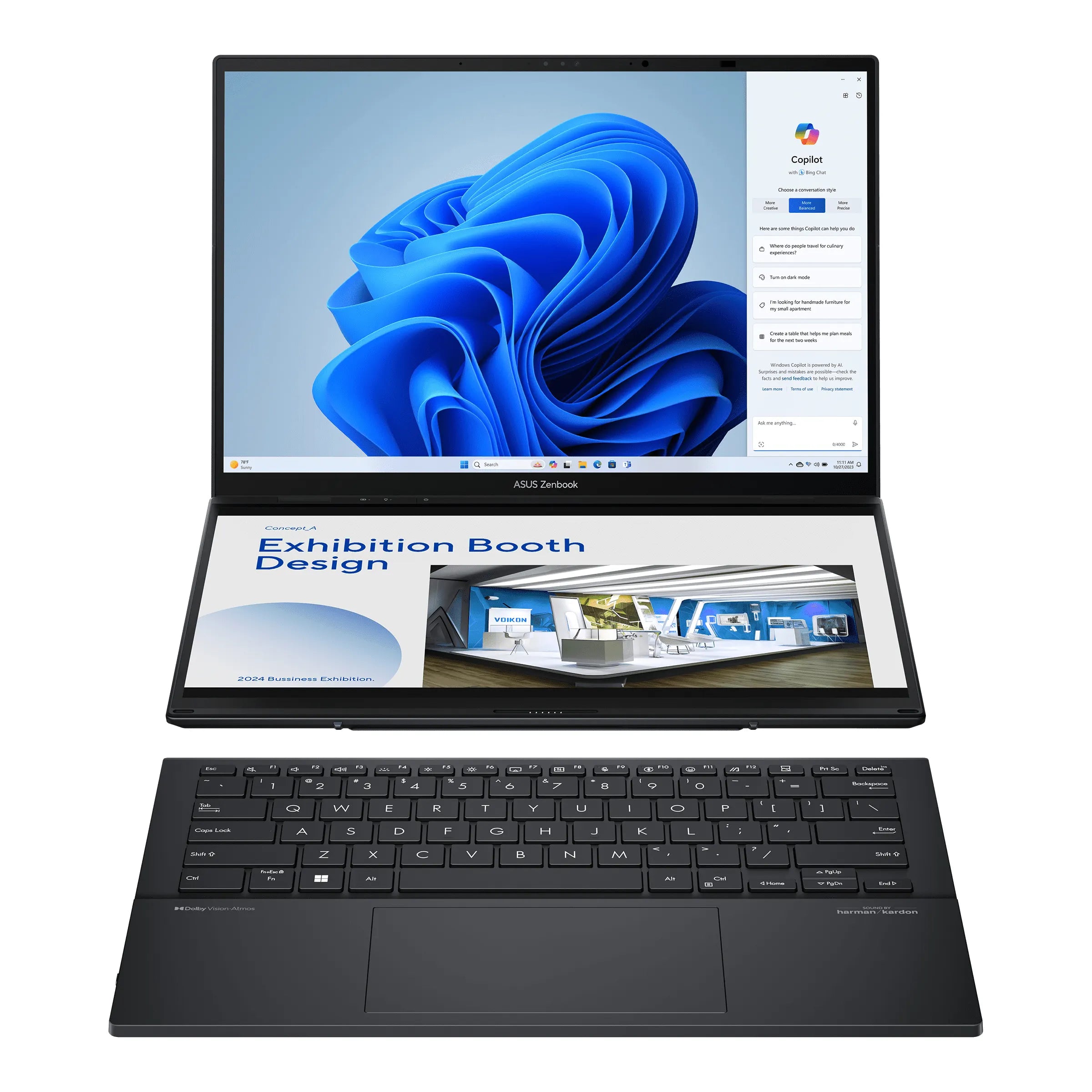 ASUS Zenbook Duo UX8406CA-QL153W – 14" WUXGA OLED Touch, Core Ultra 9 285H, 32 GB, 1 TB SSD, Win 11 Home