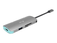 i-tec Metal Nano Dockingstation – USB-C, 1× DP, 1× HDMI, 1× VGA, 100 W PD