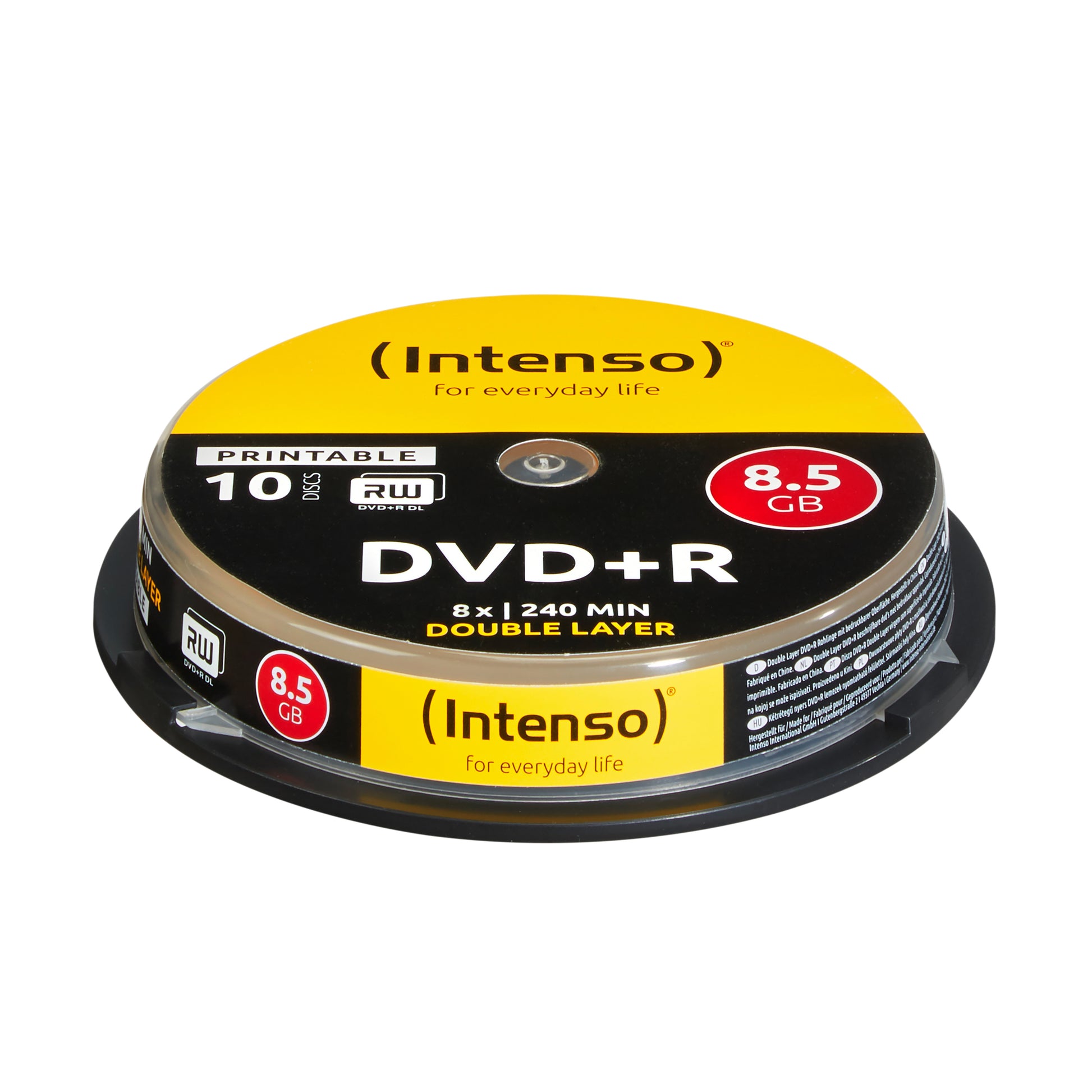Intenso DVD+R DL 8,5 GB – 8×, bedruckbar, 10er Pack