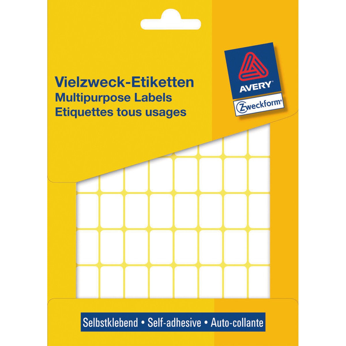 AVERY Zweckform Haftetiketten – rechteckig 18 × 12 mm, permanent, weiss, 25 Blatt (1'800 Stk.)