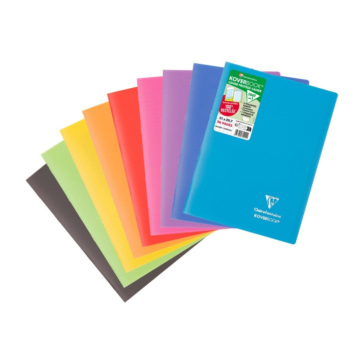 Clairefontaine Notizheft – A4 – 90 g/m² – Softcover, Einstecktasche, 2 Lesebändchen – gemustert – PEFC