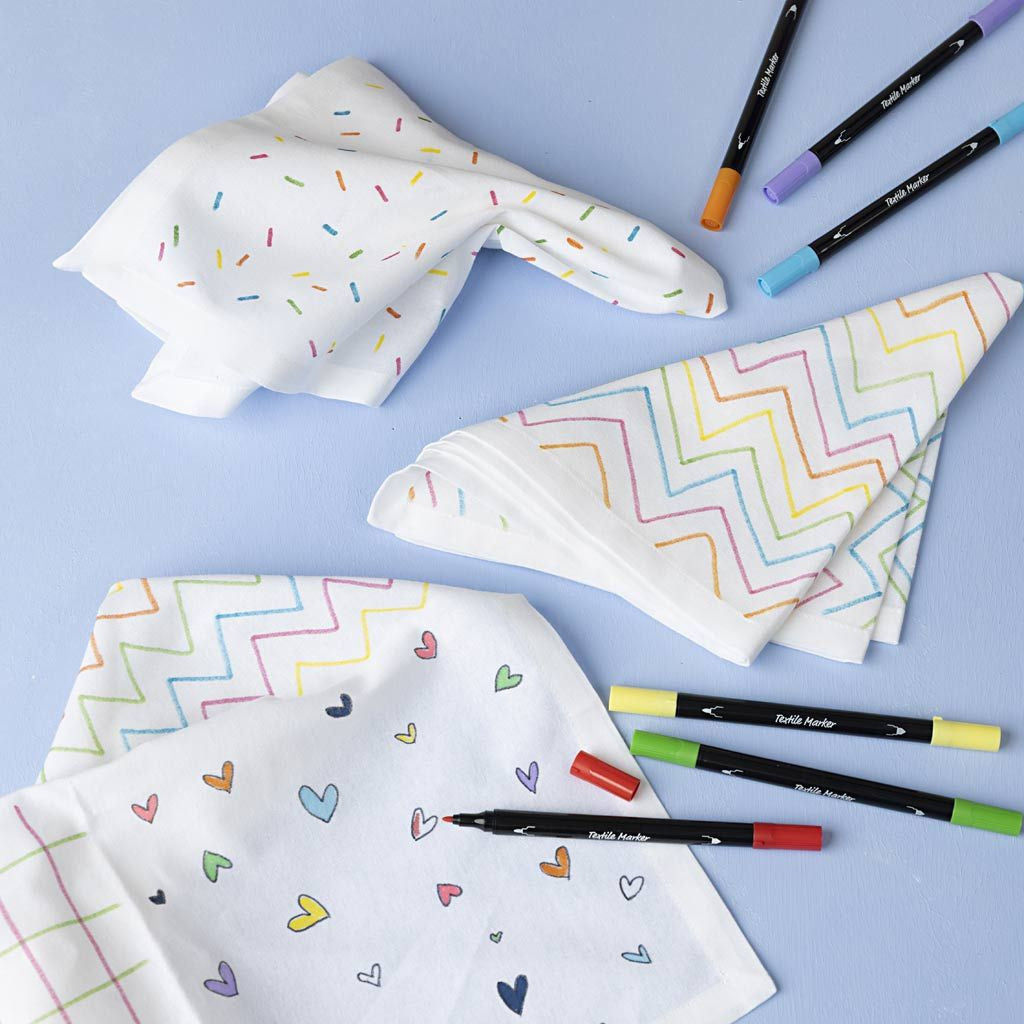 Creativ Company Stoffserviette Weiss – 42 × 42 cm, Baumwolle – 12-er-Set