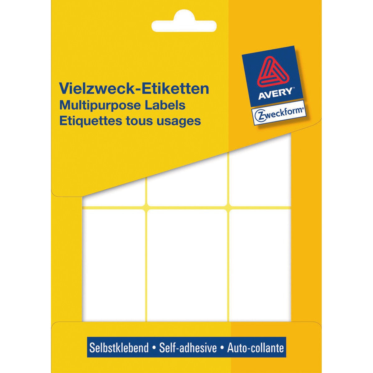 AVERY Zweckform Haftetiketten – rechteckig, abgerundete Ecken 76 × 39 mm, permanent, 32 Blätter (192 Stk.)