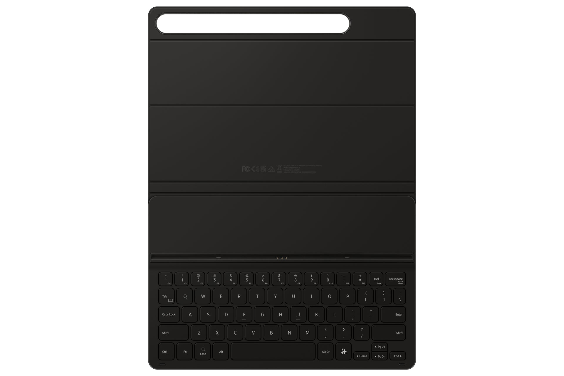 Samsung Tastatur, kabellos (Bluetooth), nordisch, 65%, mit Touchpad, schwarz – für Galaxy Tab S9 & Galaxy Tab