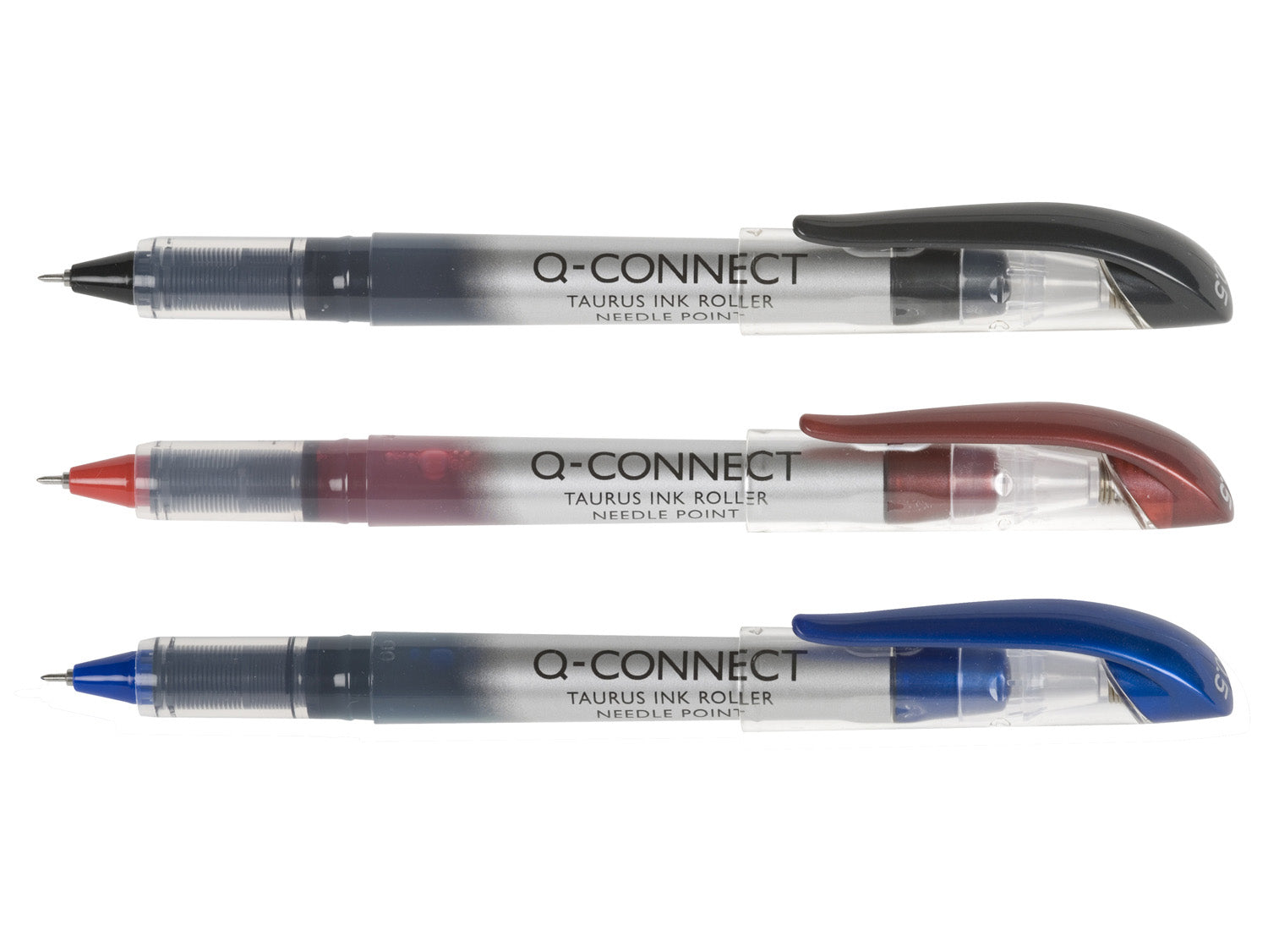 Q-CONNECT Taurus Needle – Tintenroller, mit Kappe, 0,3 mm, Rot
