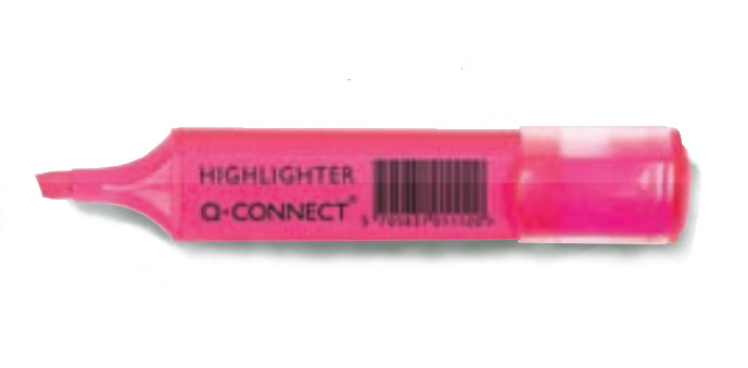 Q-CONNECT Textmarker Set 4 Farben – Keilspitze, 1–5 mm