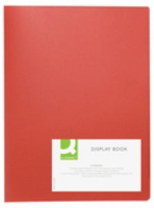 Q-CONNECT Sichtbuch – 20 Sichttaschen, A4, genarbt, antireflex, rot, Kunststoff
