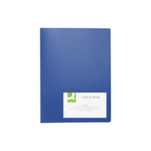 Q-CONNECT Sichtbuch – 20 Sichttaschen, A4, genarbt, antireflex, blau, Kunststoff