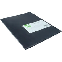 Q-CONNECT Sichtbuch – 40 Sichttaschen, A4, mit Fronttasche, genarbt, antireflex, schwarz, Kunststoff