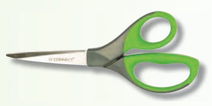 Q-CONNECT Universalschere – 21,0 cm, Edelstahl, für Rechtshänder, spitz, Kunststoff, grün