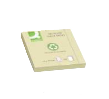 Q-Connect Haftnotizen – 76×76 mm – Gelb, 100 Blatt, Recyclingpapier