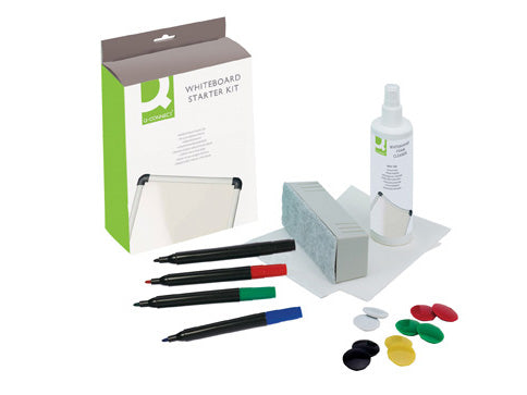 Q-Connect – Starter-Kit – inkl. Reiniger 250 ml, Wischer, 4 Marker – für Whiteboards