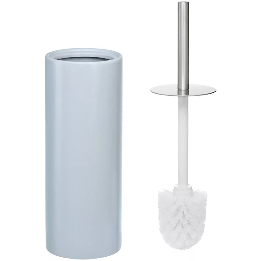 Diaqua WC-Bürstenset – Keramik, Edelstahl, Blau, mit Deckel, H 39 cm, Ø 10,5 cm
