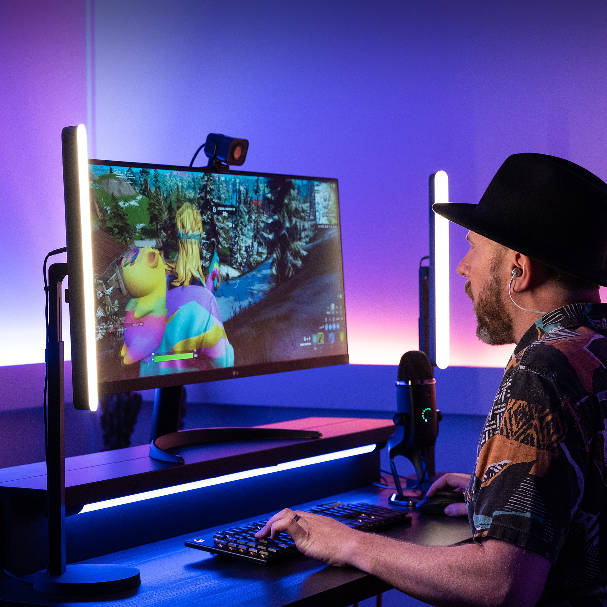 Logitech Monitor-Lichtleiste Litra Beam – USB (USB-A auf USB-C), 40,0 cm Höhe – Schwarz