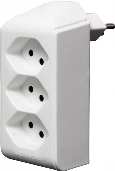 Brennenstuhl Steckdosenleiste, 3×T13, Eingang T12, drehbar 300°, ohne Schalter – weiss