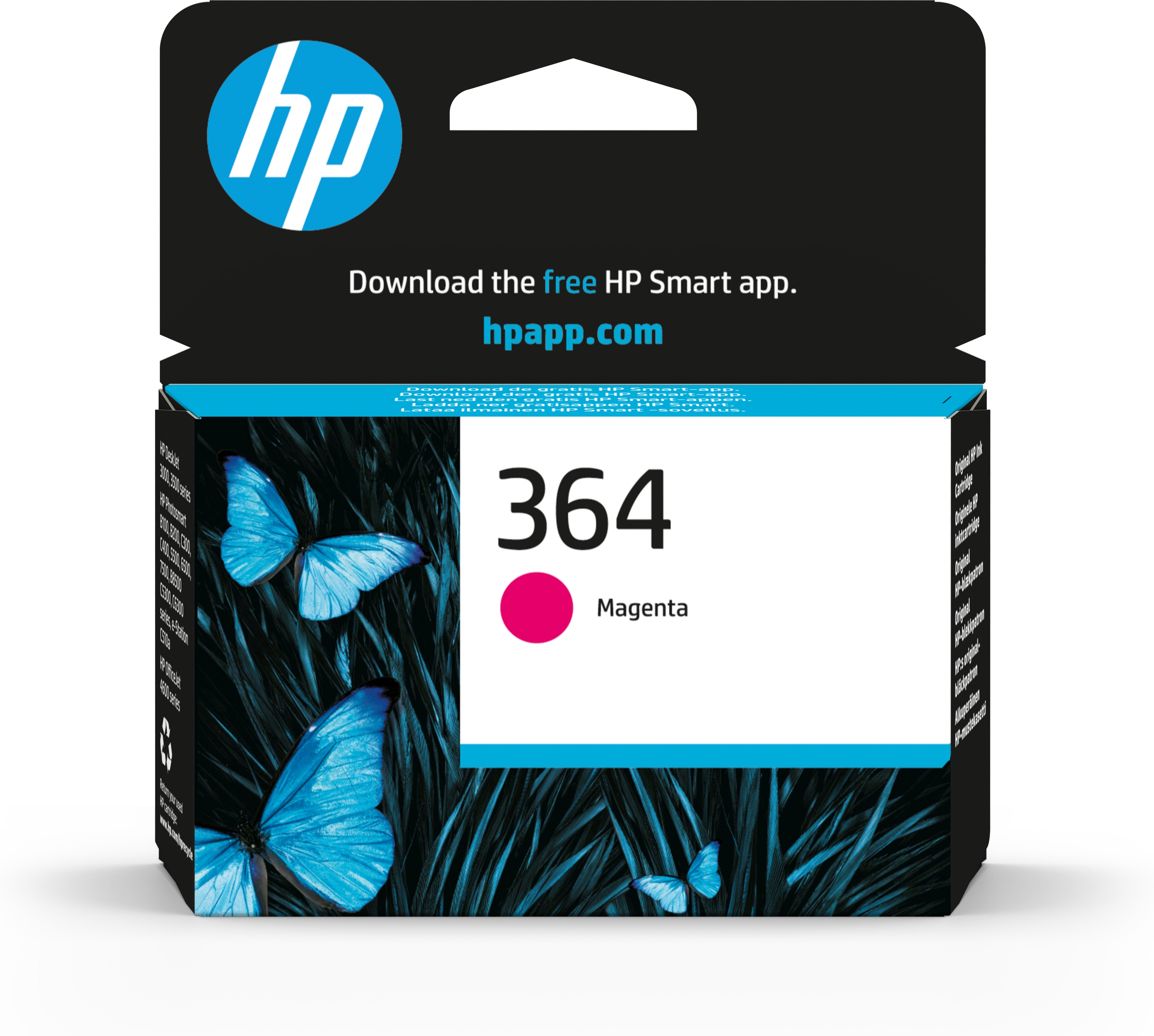 HP 364 Magenta Tintenpatrone (Original) – 300 Seiten – für HP DeskJet 3522/3524, Photosmart 5522/5524, B210c