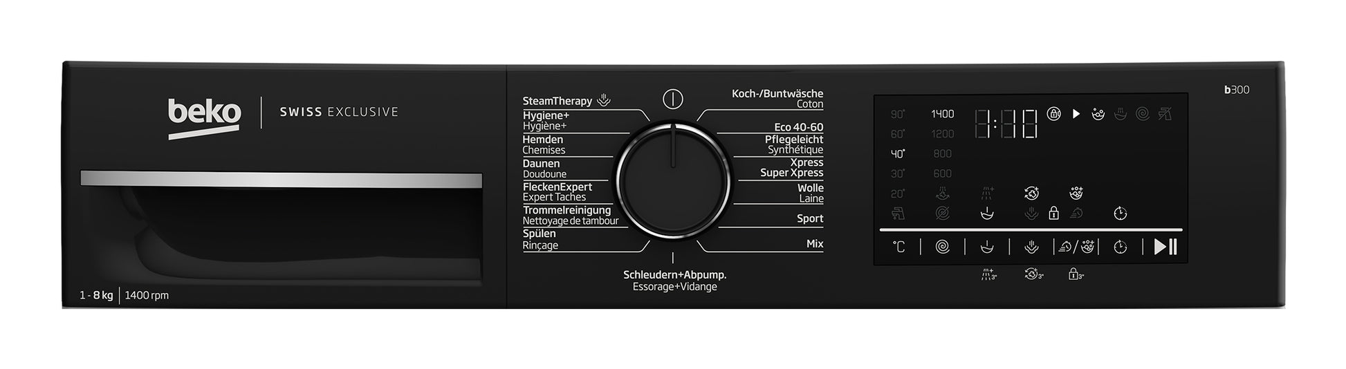 Beko Waschmaschine WM350 – 9 kg, 1400 U/min, Invertermotor, Energieklasse A – weiss