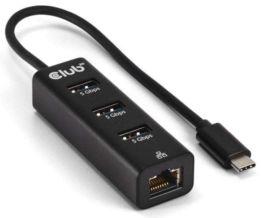 CLUB3D Club 3D CSV-1549 USB-Hub – USB-C, 3× USB-A, 12 W PD, GbE