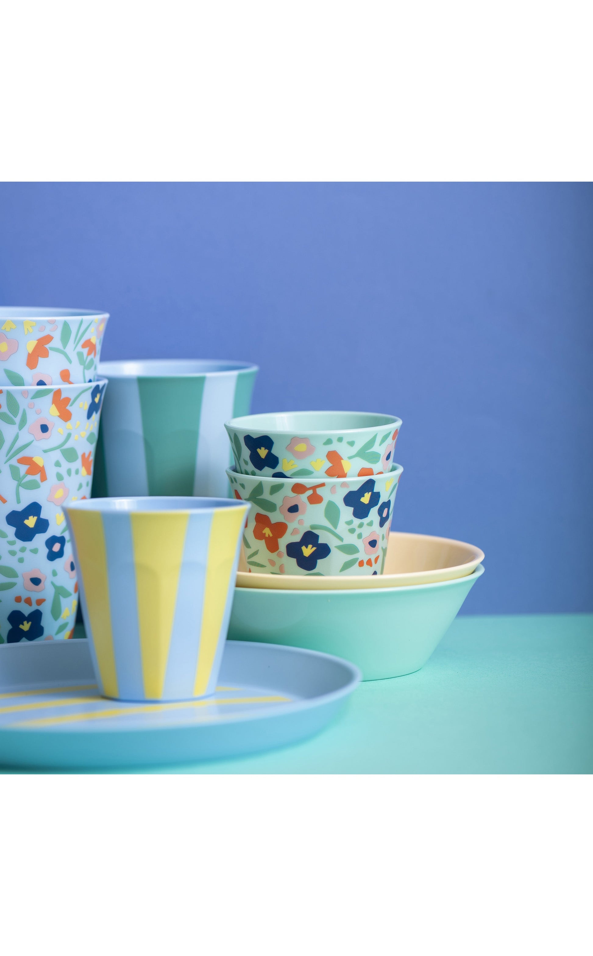 Koziol Becher Nora Cup S Blooms – 150 ml, Ø 7,9 cm, Kunststoff (biozirkulär), Gelb, spülmaschinenfest, BPA-frei