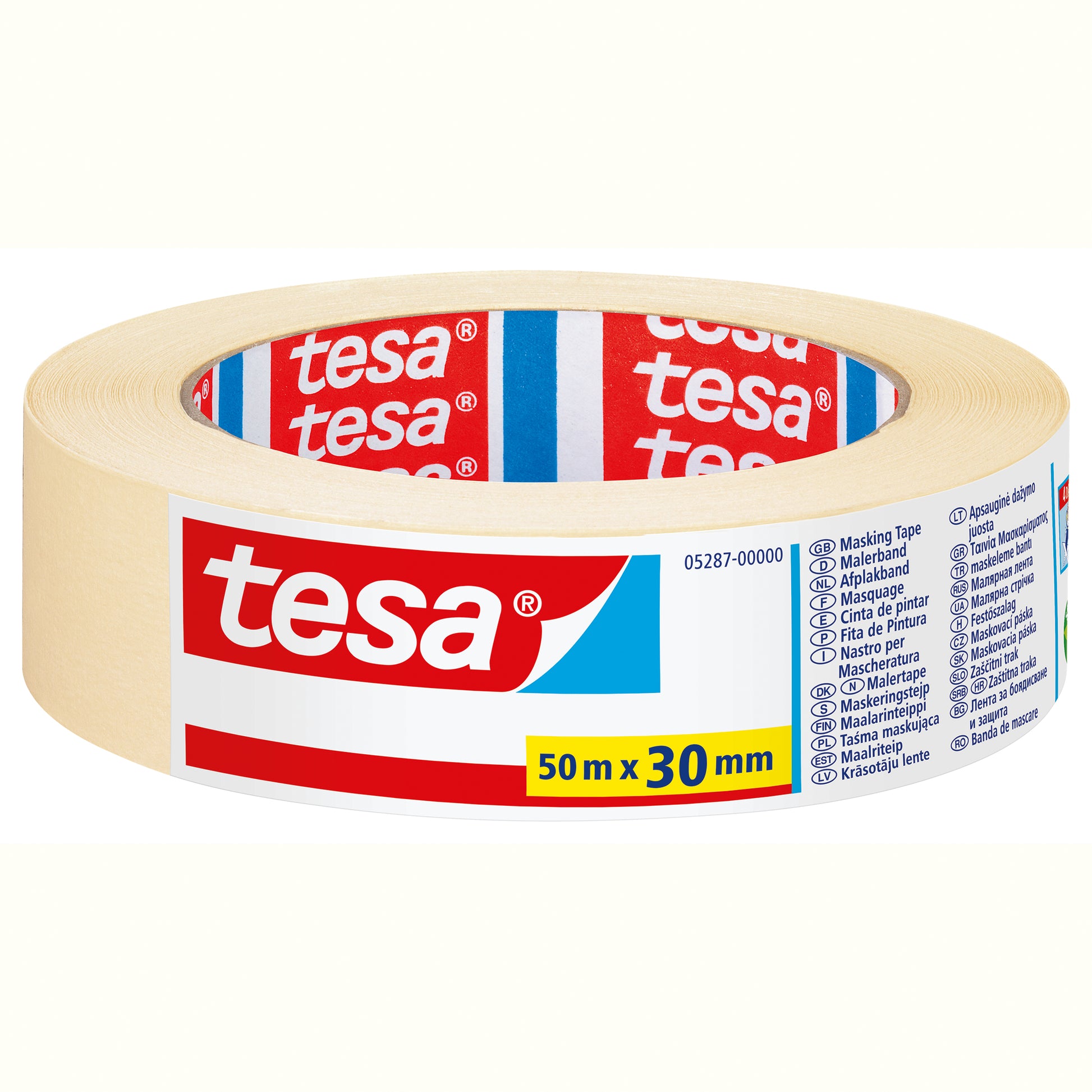 TESA Malerband, beige – 30 mm × 50 m, innen, rückstandsfrei bis 4 Tage